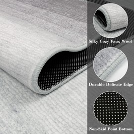 Wonnitar - Alfombra moderna de entrada de 2 x 3 pulgadas, lavable, gris para puerta delantera, antideslizante, contemporánea, de lana sintética degradada, para interiores de baño, entrada de noche