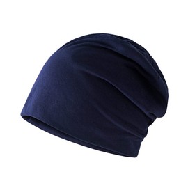 ICSTH - Gorro de Dormir Unisex de algodón Suave para la Calle, Bailarina, Capucha, Reloj, Sombrero, Azul Marino, Talla única