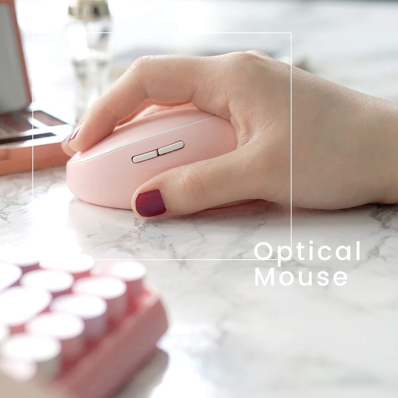 Perixx PERIDUO-713 Wireless Mini Keyboard and Mouse Combo, Retro Round