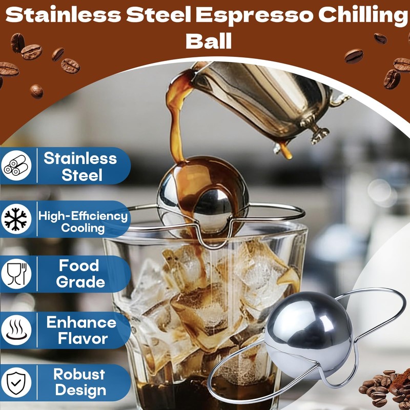 2-Pack XL Espresso Cooling Balls Suitable for Cooling Espresso