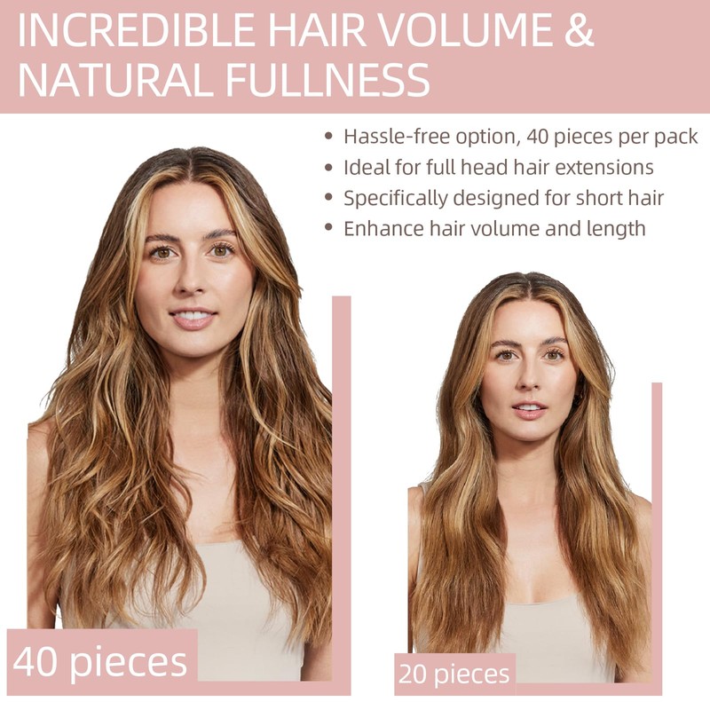 20 + 40 Pieces Real Hair Tape Extensions
