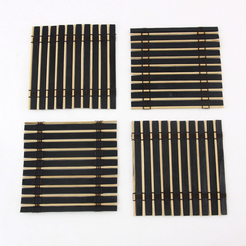3 Sets - ThinkBamboo Brand Bamboo Slat Coasters - 4.25"