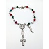 Italian Auto/Vehicle Rosary With Italian Horn (Cornicello) Charm (Silver plain