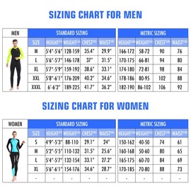 COPOZZ Diving Skin, Men Women Youth Thin Wetsuit Rash Guard- Full Body UV Protection - for Diving Snorkeling Surfing Spearfishing Sport Skin (Black/Navy-Blue, Large for Men)