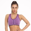 Women's Zip Front Sports Bra Wireless Post-Surgery Bra Zipper Closure