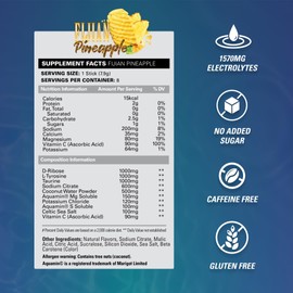 EHP Labs Hydreau Electrolytes Powder Packets (8 Count) On The Go Hydration Packets - Sugar Free - Hydration Powder - Essential Electrolytes - Fijian Pineapple