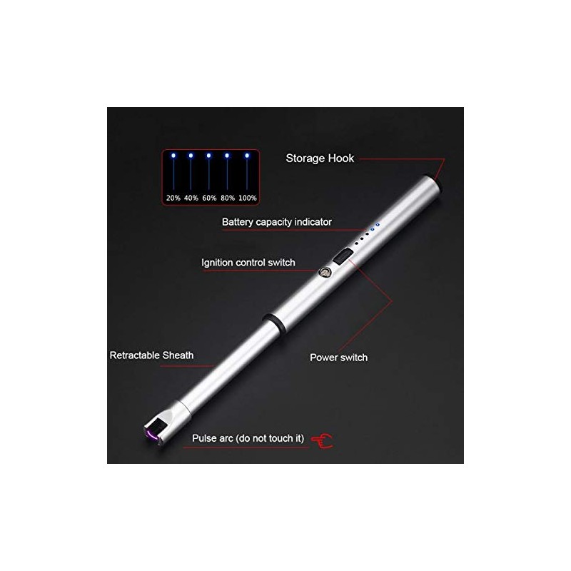 Sirius Survival Electric Arc Grill Lighter USB Rechargeable Slim with