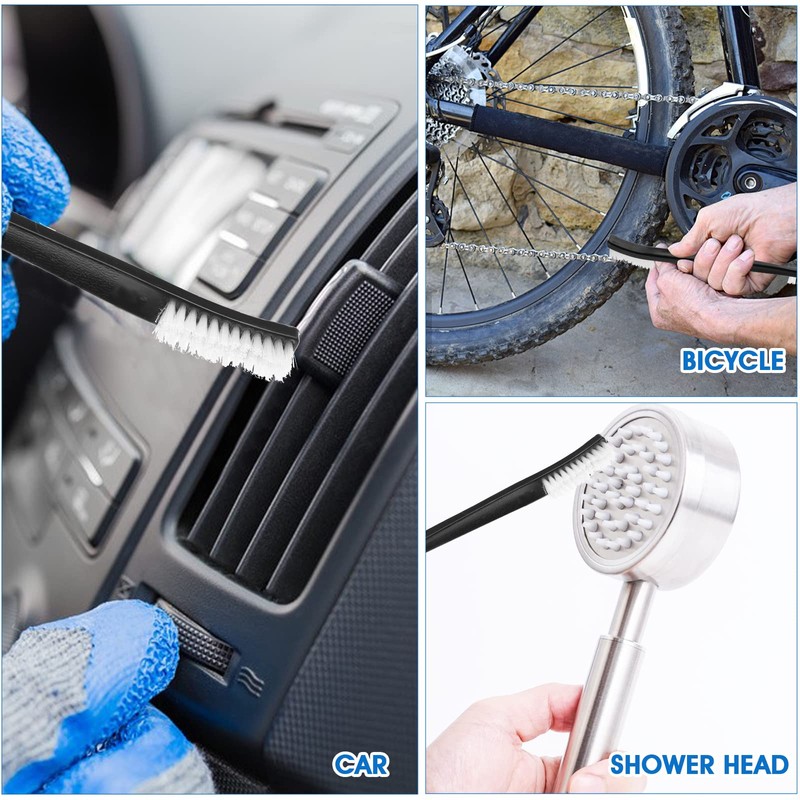 9 pcs Double-Ended Nylon Detailing Crevice Brushes Kit, Double-Ended Nylon