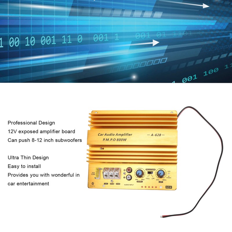 Car Amplifier Board 800W High Power Aluminum Alloy Powerful Bass