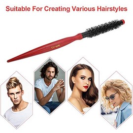 Cepillo de pelo de peinado, cepillo redondo pequeo cepillo peluqueria mini redondo cepillo de pelo cerdas de nylon y rizado pelo para el pelo corto...