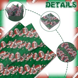 60 Sheets Football Tissue Paper, 20x14in Brown and Green Football Art Tissue Paper for Sports Themed Party Gift Wrapping Football Party Decor