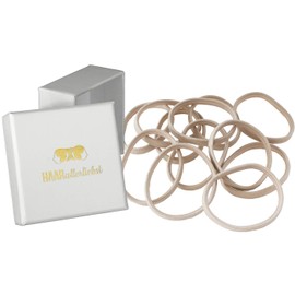 HAARallerliebst Hair Bobbles Wide with Rubber Adhesion (Pack of 12 | Beige for Blonde Hair | 4.5 cm) for More Hold Including Box for Storage (Box Colour: White)