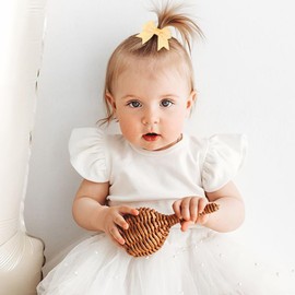 OAOLEER 80PCS 2 Inches Baby Hair Ties, Toddler Hair Ties with Bows, Elastic Ponytail Holders Mini Small For Baby Girls Infants