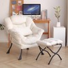 DreamNook Lazy Chair with Ottoman, Modern Accent Chair with Lumbar