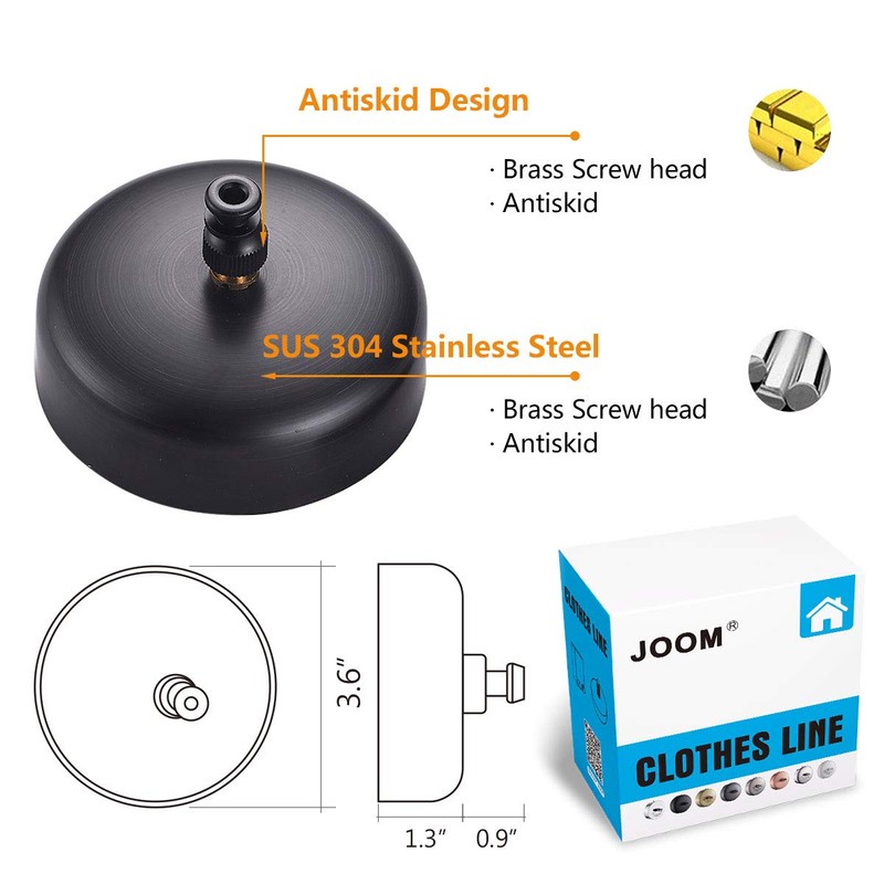 JOOM Retractable Clothesline Stainless Steel Heavy Duty 9Feet(MAX) for Hanging