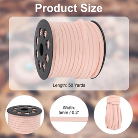PATIKIL 50 Yards x 5mm Faux Suede Leather Cord, Leather Lace String for Bracelet Necklace Beading Making DIY Crafts, Pink Red