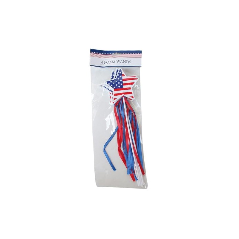 Show-Offs Patriotic Star Wands with Streamers for 4th of July