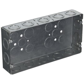 Hubbell-Raco 952 (3) Gang 1-5/8-Inch Deep Welded Gang Electrical Box with (14) Concentric 1/2-Inch and 3/4-Inch Knockouts
