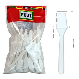 Fuji® Brand Cosmetic Make Up Disposable Plastic 2.5" Spatulas Skin Care Facial Cream Mask Spatula (White Color) (100pcs in a Fuji Brand Package)