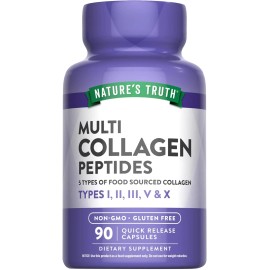 Píldoras de péptidos de colágeno | 90 cápsulas | Multicomplejo | por Nature's Truth