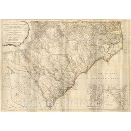 Historic Map - an Accurate Map of North and South Carolina with Their Indian Frontiers, 1775, Henry Mouzon - Vintage Wall Art 36in x 24in