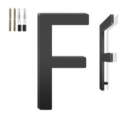 3 Inch Floating House Numbers and Metal Letters for Outdoor Signs, House Numbers for Outside, Aluminum Address Letters and Numbers for Door, Mailbox, Garden, Perfect for Home or Office (Letter F)