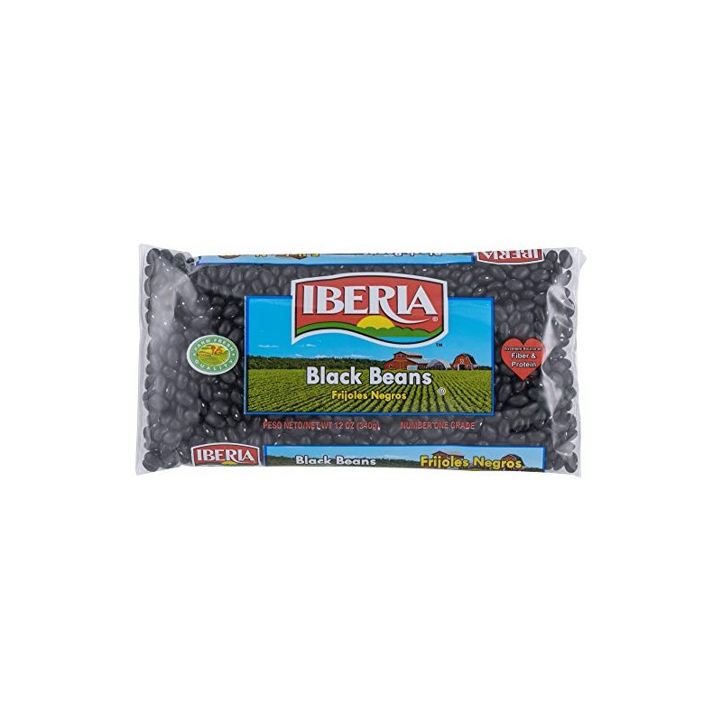Iberia Black Beans, 12 Ounce (Pack of 24) Dry Beans,