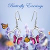 Twoowl Butterfly Earrings 925 Sterling Silver Heart Butterfly Dangle Drop