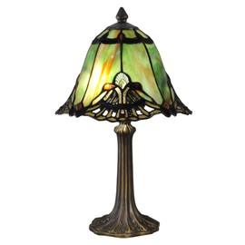 Dale Tiffany TA15057 Green Haiawa Tiffany Accent Table Lamp, Antique Brass