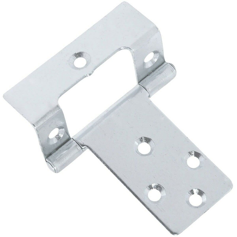 Just Accessories Large 50mm Cranked Flush Hinges - Silver Cabinet/Cupboard/Door