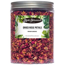Drink Botanicals Ireland Edible Natural Dried Rose Petals | Non GMO | 100% Natural | Dry Petals for Cocktail Flowers, Decorations, Confetti, Soap Making & Tea| 60 Grams Jar
