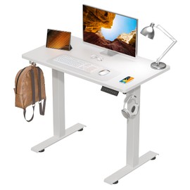 Kingant Standing Desk Height Adjustable Small Electric Stand Up Desks [35 x 20 Inch] - Ergonomic Sit Stand Desk Rising Desks for Home Office Computer Desk Stand Desk Workstation