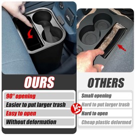 Mabett Trash Can for Ford Maverick 2025 2024 2023 2022, Multi-Function Maverick Accessories, Trash Bin with Cup Holder, Extra Rear Storage Box