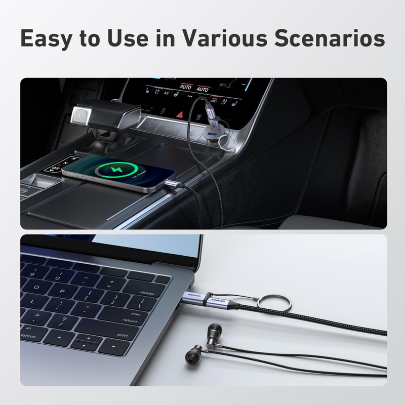 BENFEI 10Gbps USB Type-A to USB-C Adapter(2 Pack, Male to