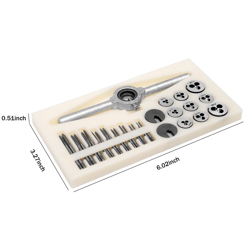 QingYJ 31pcs Mini Tap and Die Set, Tap & Die