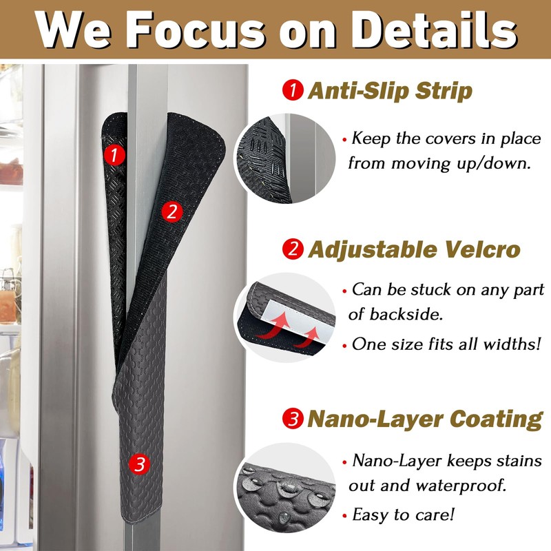 Refrigerator Door Handle Covers, 5 PCS, Performance Appliance Handle Covers,