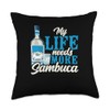 My Life Needs More Sambuca Bartender Bartending Mixologist Throw Pillow