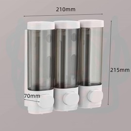 YIRANJIA 3 - Chamber Wall - Mounted Shower Dispenser Set - Ideal for Shampoo, Conditioner, and Body Wash Mounted by Glue or Screws