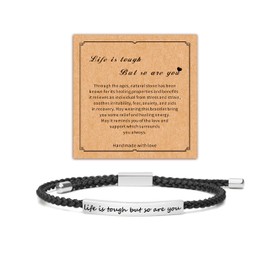 Your Always Charm Remember Who The F You Are Bracelet Dont Let The Hard Days Win Bracelet Motivational Bracelet for Women Braided String Inspirational Gifts, Adjustable, Metal, alloy