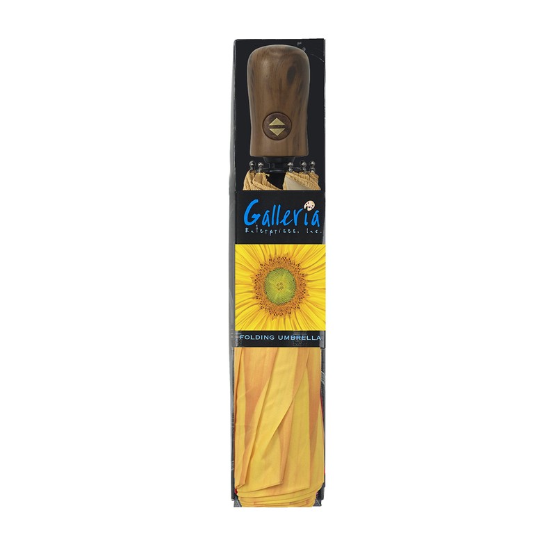 Galleria-Sunflower Auto-Open/Close Large Portable Rain Folding Umbrella