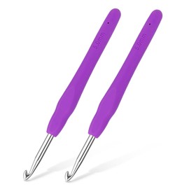 2PCS 5.0 mm SizeH Crochet Hooks, Ergonomic Handle Crochet Hooks for Arthritic Hands, Smooth and Extra Long Crochet Needles for Beginners, Knitting Needles for Beginner Handmade DIY Multicolor