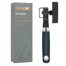 Beneno Can Opener, Manual Side Safe Cut Can Opener Smooth Edge with Durable Sharp Blade, Effort-Saving Knob & Comfortable Non-slip Handle, Green