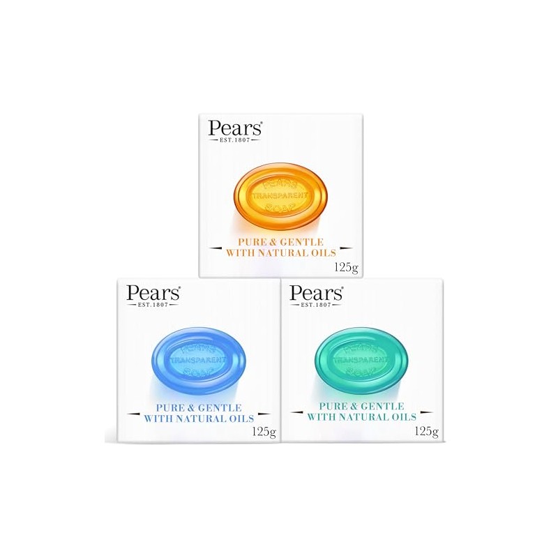 Pears Pure & Gentle Transparent Soap Bar 3 Pack (125g