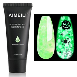 AIMEILI Poly Nail Extension Gel Glow in the Dark Builder Nail Gel Hema Free Poly Nail Enhancement Nail Art Design DIY Salon Nail At Home Gift for Women Nail Gel - 023