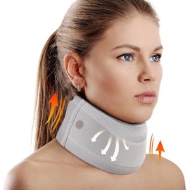 Soft Foam Neck Brace Universal Cervical Collar, Adjustable Neck Support Brace for Sleeping - Relieves Neck Pain and Spine Pressure, Neck Collar After Whiplash or Injury (Gray, L)