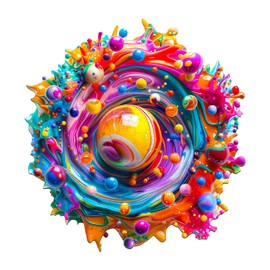 Wooden Jigsaw Puzzle, Color Rhapsody Wooden Puzzle for Adults, Unique Round Shape Wooden Jigsaw Puzzle (L, 245pcs, 13.4"*12.7") Gifts for Family and Friends