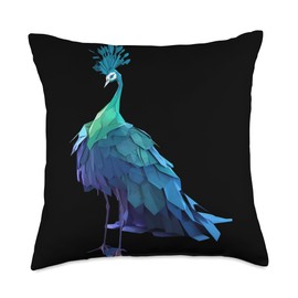 Origami Master Folding Paper Craft Origami Peacock Japanese Art Paper Folding Artist Throw Pillow, 18x18, Multicolor