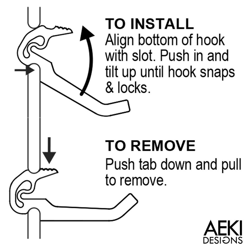 AEKI SNAP Lock Nook Hook Compatible with IKEA SKADIS Pegboard
