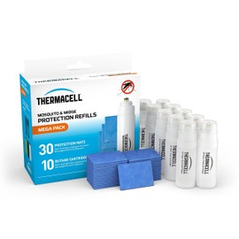 Thermacell Midge and Mosquito Protector Mega Refill Pack 30 Mats and 10 Gas Compatible All Thermacell Fuel Powered protectors