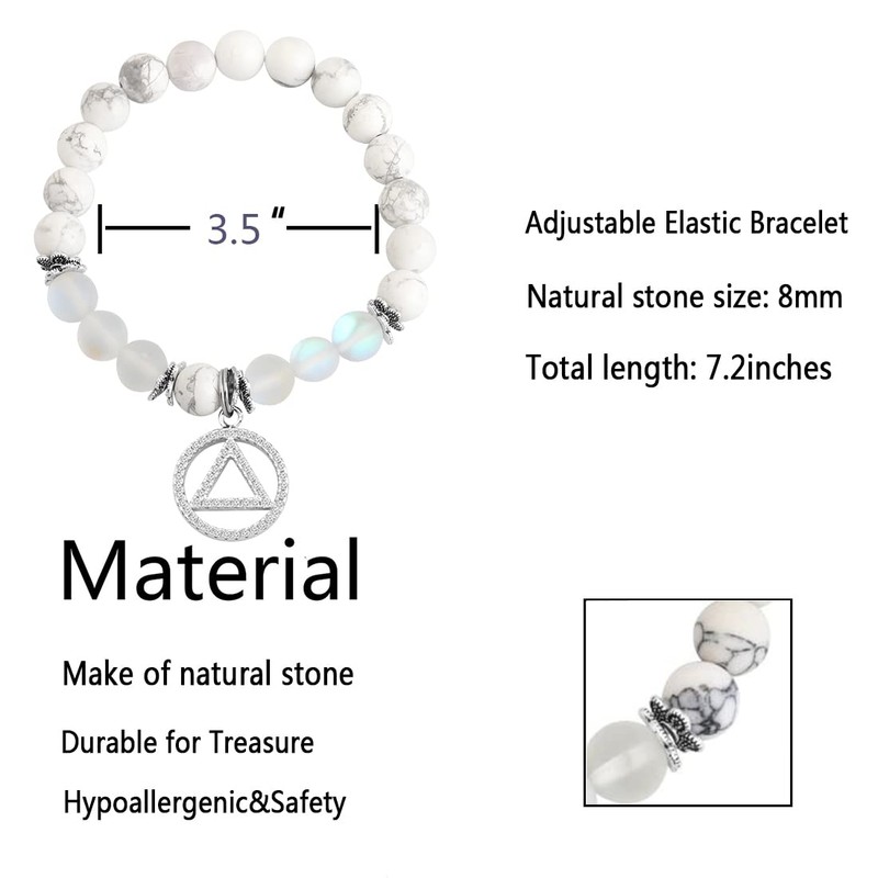 FUSTMW AA Recovery Bracelet Sobriety Gift Alcoholics Anonymous Gift AA